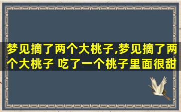 梦见摘了两个大桃子,梦见摘了两个大桃子 吃了一个桃子里面很甜但是有虫